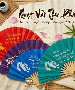Quạt Vải Thư Pháp Cầm Tay – Phong Cách Cổ Điển